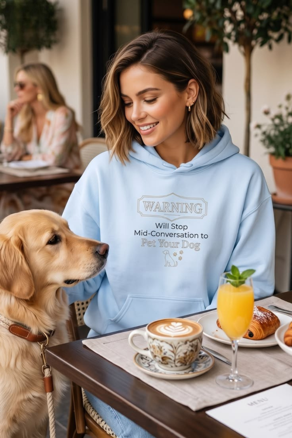 Warning: Will Stop Mid-Conversation to Pet Your Dog — Cozy Dog Lover Hoodie | FurEverLoved