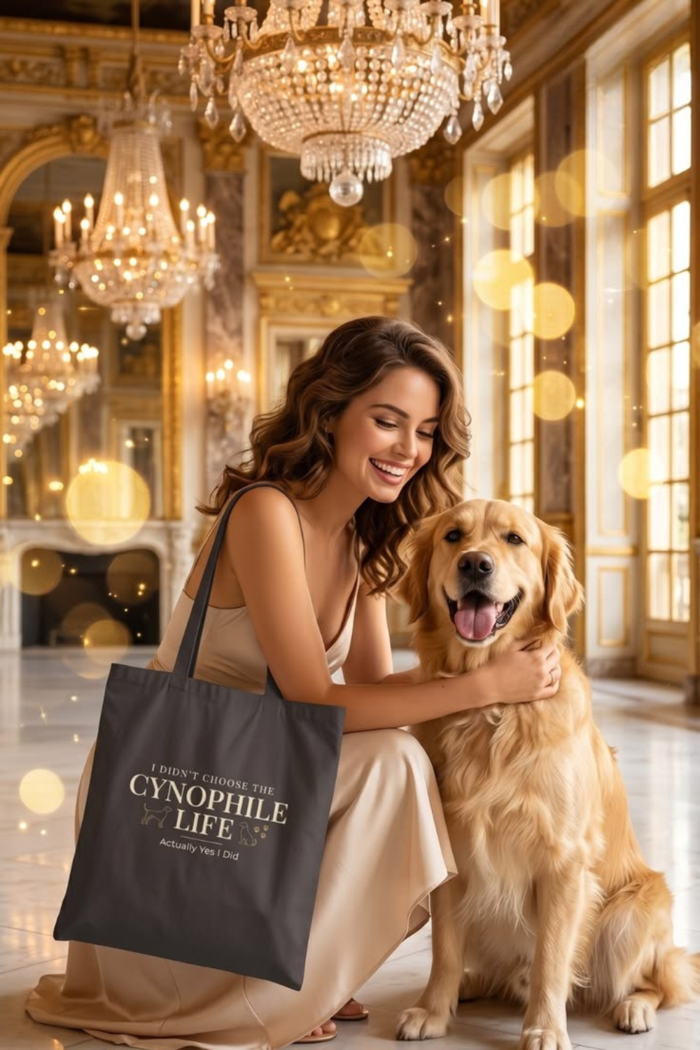 Cynophile Life Canvas Tote Bag — I Didn't Choose the Cynophile Life (Actually Yes I Did) | Dog Lover Tote