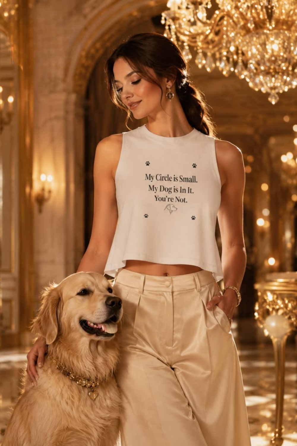 My Circle is Small My Dog is In It You're Not — Dog Mom Crop Tank Top