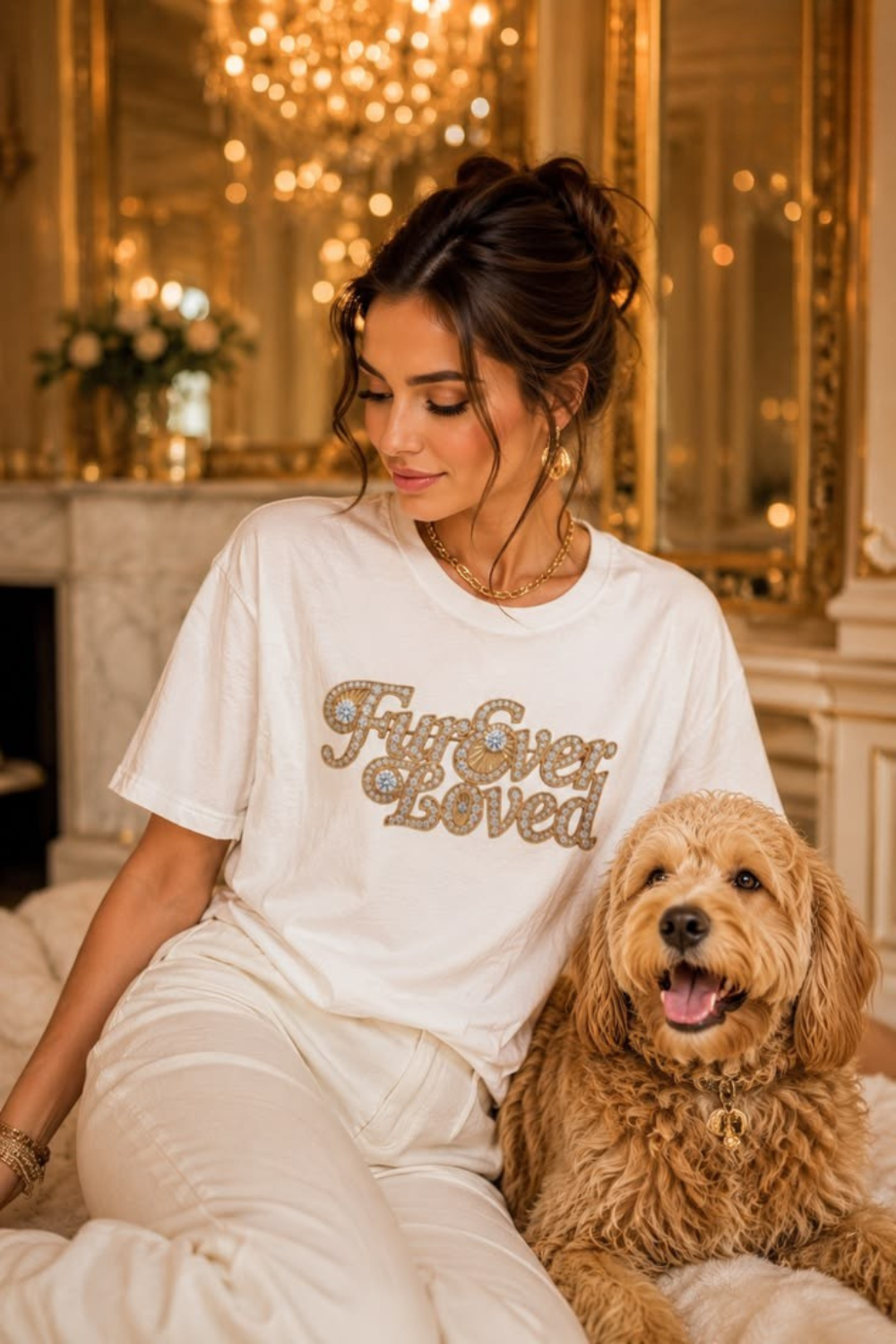 Fur Ever Loved T-Shirt — Retro Rhinestone Graphic Tee | FurEverLoved