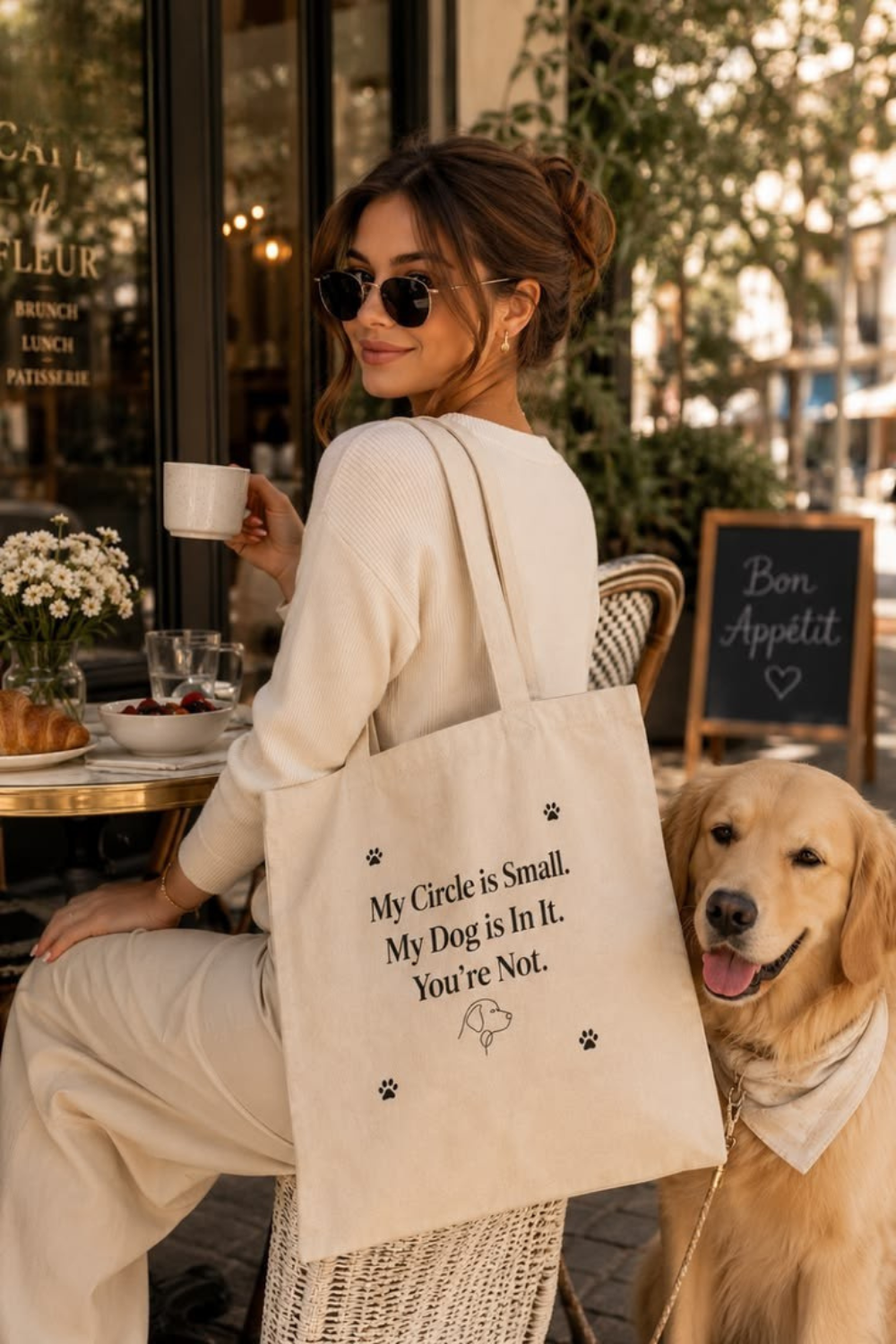 My Circle is Small My Dog is In It You're Not — Dog Mom Tote Bag
