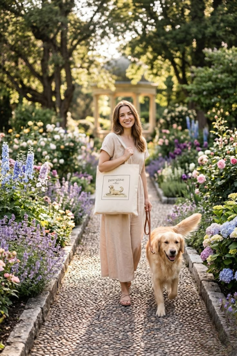 Pawsitive Vibes Canvas Tote Bag — Dog Mom Eco Shopper | FurEverLoved