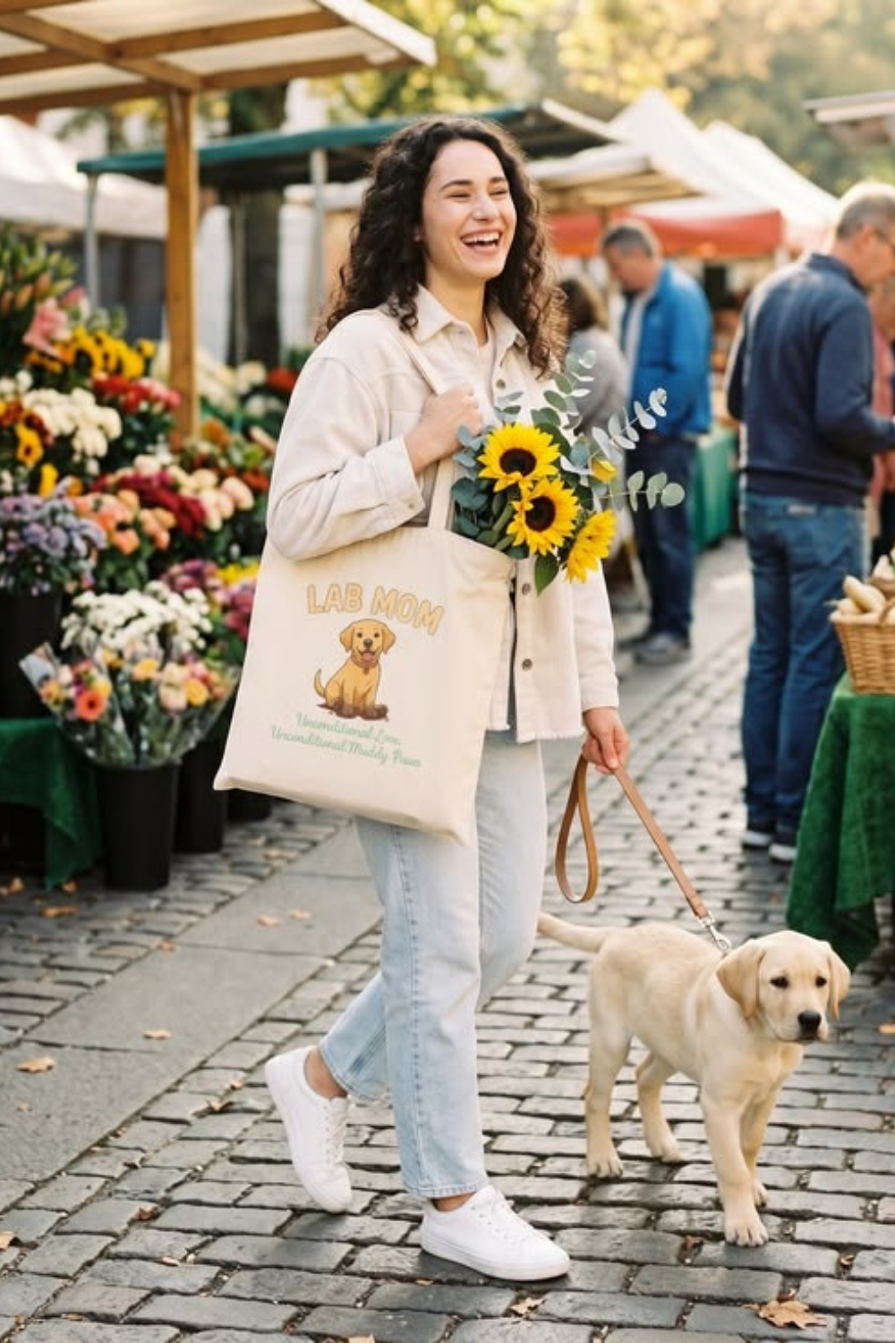 Lab Mom Tote Bag — Unconditional Love, Unconditional Muddy Paws | Labrador Mom Gift Canvas Tote | FurEverLoved