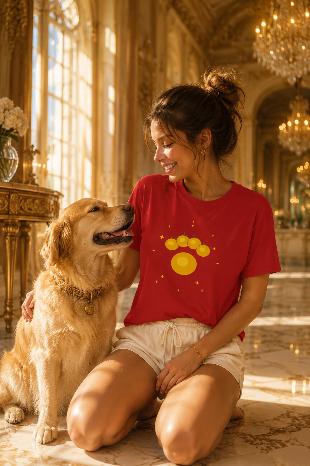 Golden Paw T-Shirt | Dog Mom Dog Dad Gift | Cute Dog Lover Tee | FurEverLoved