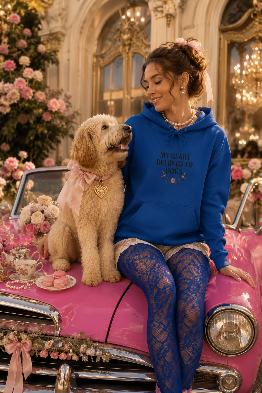 My Heart Belongs to Dogs Hoodie – Dog Mom Floral Sweatshirt