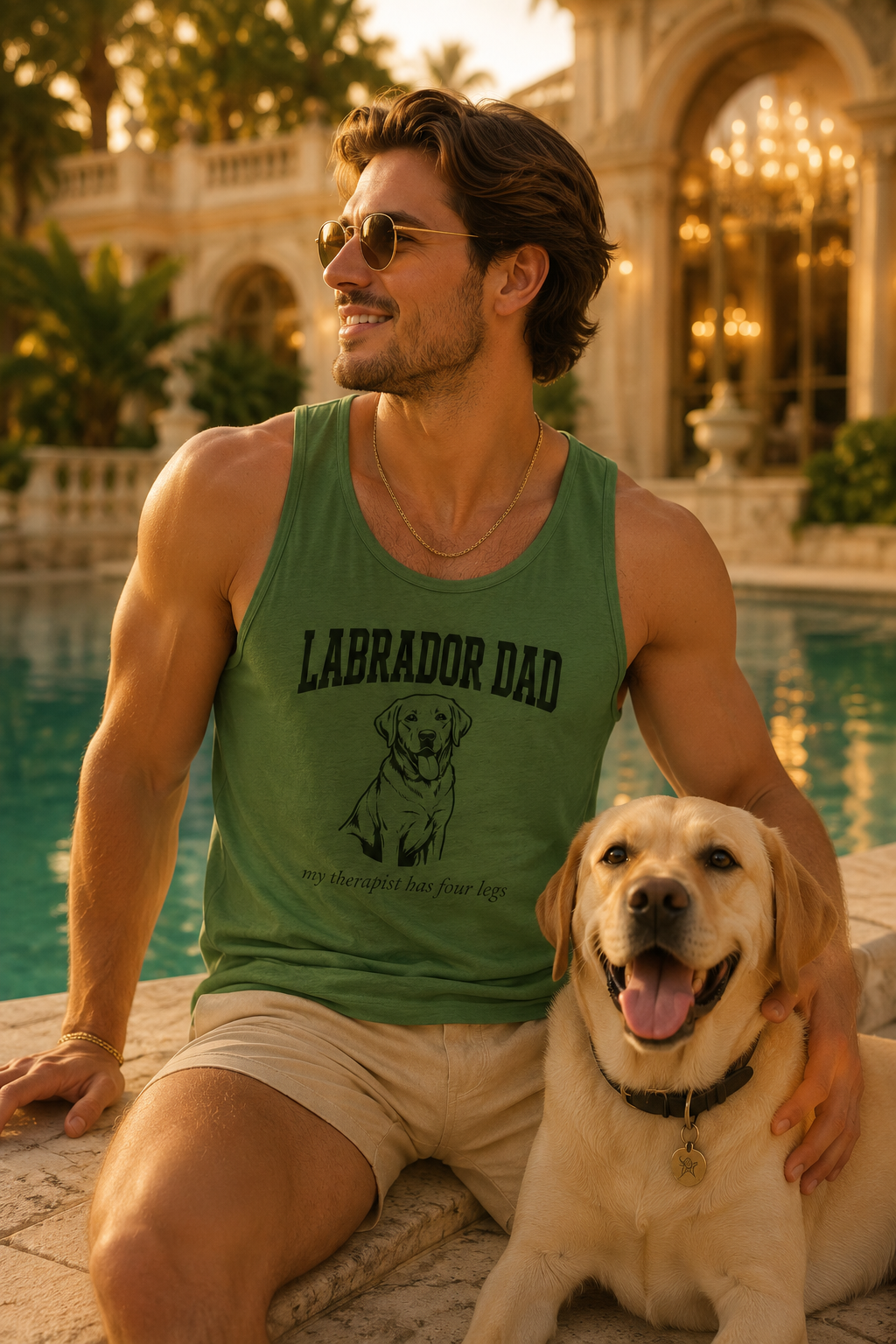 Labrador Dad Tank Top — My Therapist Has Four Legs | Collegiate Style Lab Dad Gift | FurEverLoved