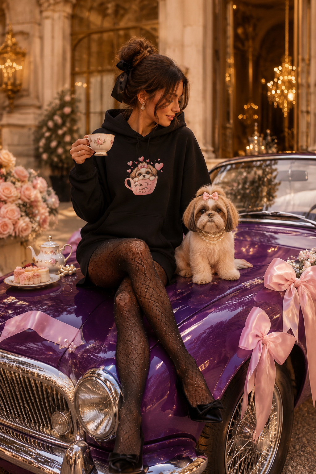 Shih Tzu Love Hoodie — Kawaii Coquette Dog Mom Sweatshirt | FurEverLoved